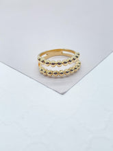 Load image into Gallery viewer, 18k Gold Filled Plain Beaded Ring
