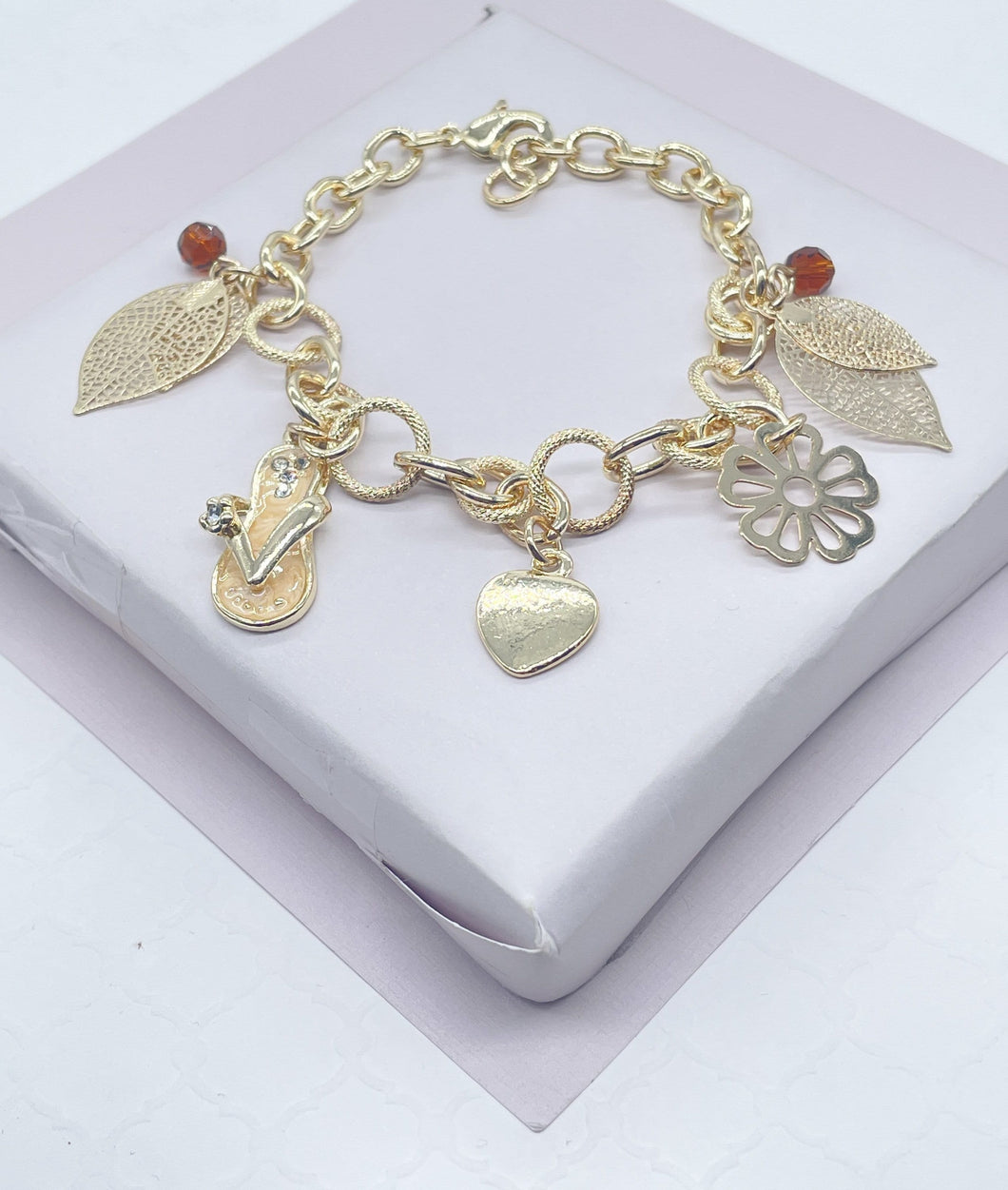 18k Gold Filled Summer Charm Bracelet Wholesale Jewelry