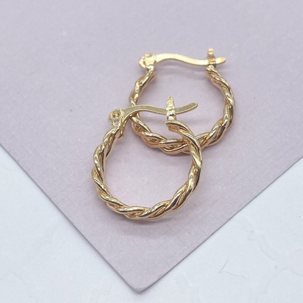 18k Gold Filled 15mm Twisted Hoop Earrings  Supplies