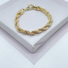 Load image into Gallery viewer, 18k Gold Filled 7mm Thick Rope Chain Bracelet
