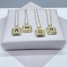 Load image into Gallery viewer, 18k Gold Filled 3-D Initial Charm with Box Chain Necklace
