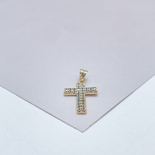 18k Gold Filled Pave Cross Pendant