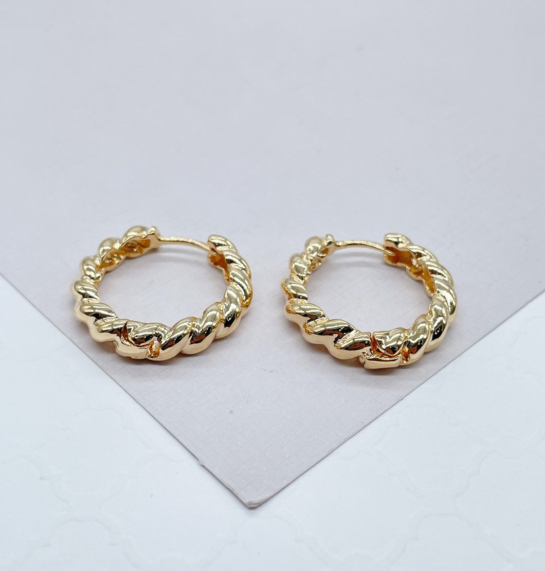 18k Gold Filled Large Croissant Huggie Hoop Earrings