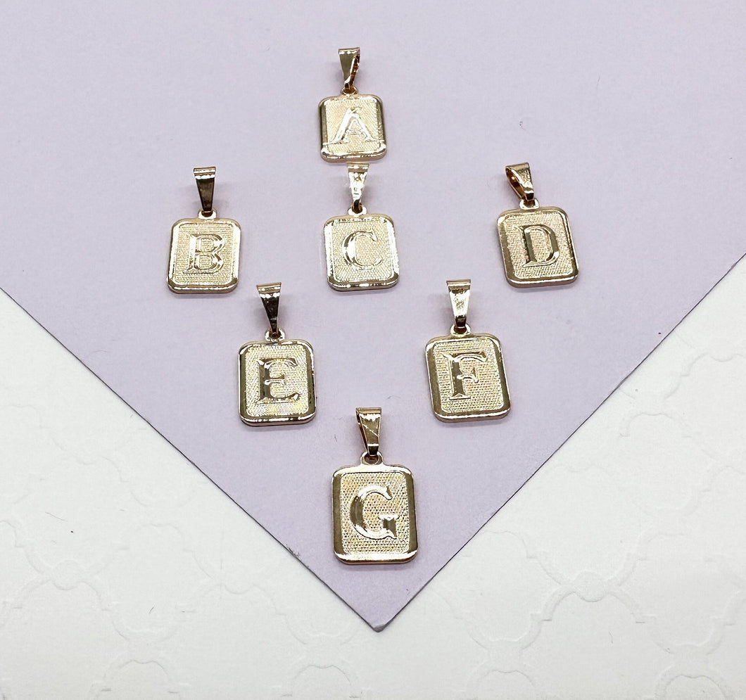 18k Gold Filled Plain Initial Pendant