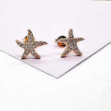 Load image into Gallery viewer, 18k Gold Filled Pave Star Fish Earrings
