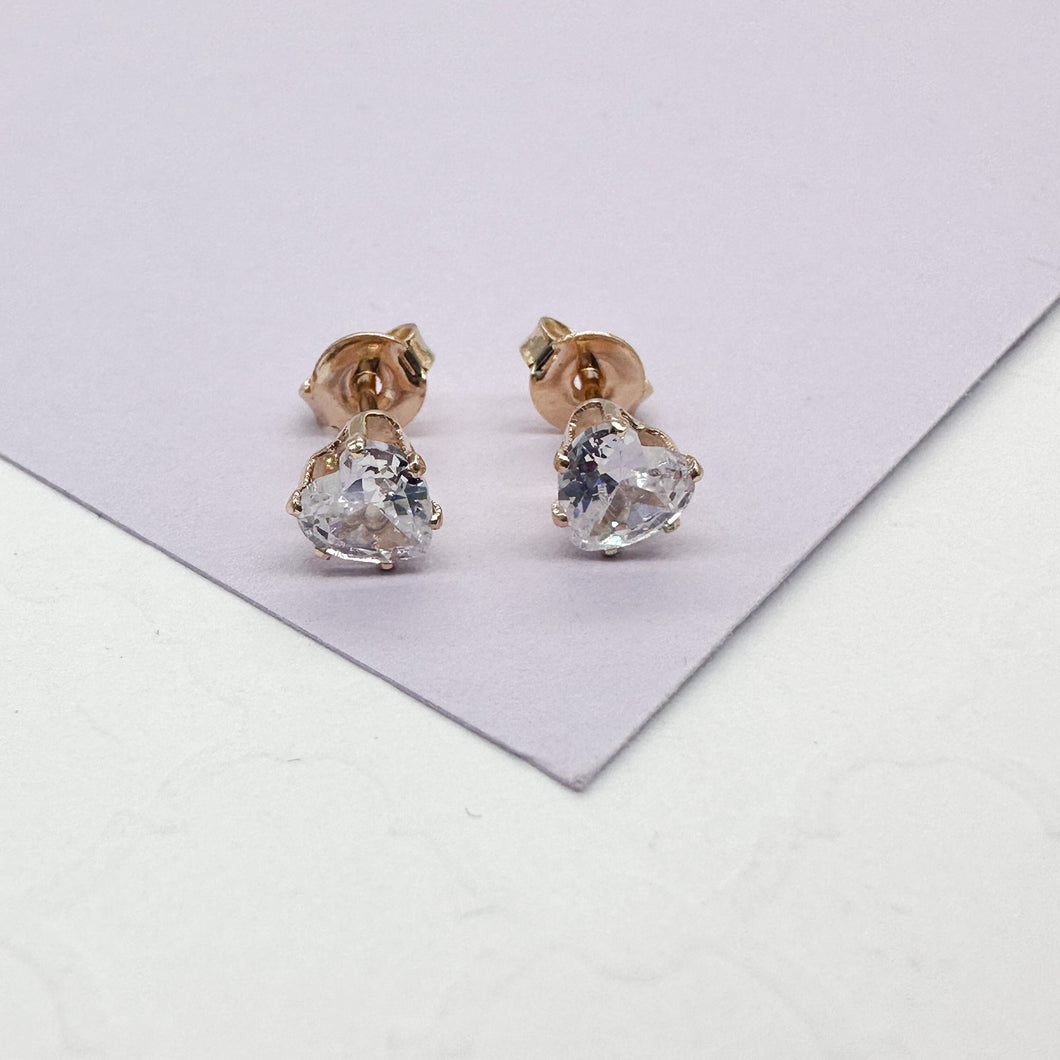 18k Gold Filled Baby Heart Stud Earring