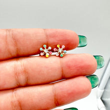 Load image into Gallery viewer, 18k Gold Filled Colorful Flower Stud Earring
