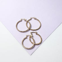 Load image into Gallery viewer, 18k GoldFilled Crushed Textured Hoop Earrings
