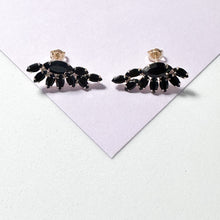 Load image into Gallery viewer, 18k Gold Filled Wing Designed Earring With Black Stones
