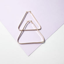 Load image into Gallery viewer, 18k Gold Filled Smooth Triangle Hoop Earrings
