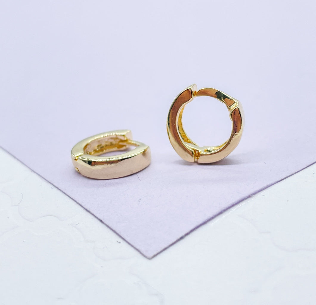 18k Gold Filled Ultra Light & Tiny Squared Huggie Earring