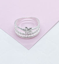 Load image into Gallery viewer, 925 Sterling Silver Beach Themed 3 Rows With Star Fish Ring
