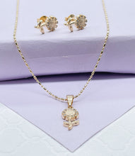 Load image into Gallery viewer, 18k Gold Filled Dainty Sunflower Set
