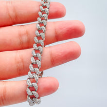 Load image into Gallery viewer, Silver Filled With Rodium Cuban Link CZ Stone Bracelet
