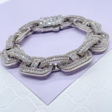 Load image into Gallery viewer, 18k Silver Filled Bracelet Fully Surrounded With Baguette Stone and CZ Stone
