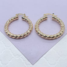 Load image into Gallery viewer, 18k Gold Filled Smooth Twisted  Hoop Earrings
