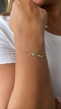 Load image into Gallery viewer, 18k Gold Filled Dainty Box Chain Bracelet with CZ Hamza Hand Charm

