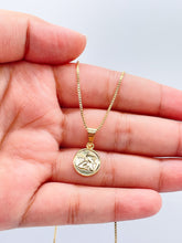 Load image into Gallery viewer, 18k Gold Filled Mini Medallion Charm Pendant With engraved Angel

