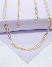 Load image into Gallery viewer, 18k Gold Filled 3 In 1 Flat Snake Link Chain
