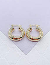 Load image into Gallery viewer, 18k Gold Filled 5mm Plain Thick 25mm Small Hoops
