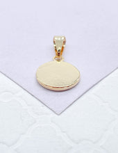 Load image into Gallery viewer, 18k Gold Filled Mini Medallion Charm Pendant With engraved Angel
