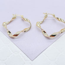 Load image into Gallery viewer, 18k Gold Filled Plain Thin Chunky Twisted Hoops
