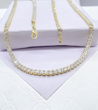 Load image into Gallery viewer, 18k Gold Filled Square Cut Tennis Chain Choker
