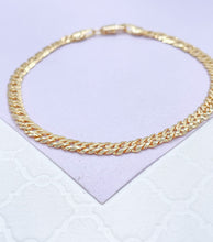Load image into Gallery viewer, 18k Gold Filled 4mm Unisex Smooth Double Cuban Link Bracelet
