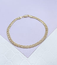Load image into Gallery viewer, 18k Gold Filled 4mm Unisex Smooth Double Cuban Link Bracelet
