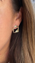 Load image into Gallery viewer, 18k Gold Filled Smooth &amp; Small Geometric Square Spiral Pushback Earring
