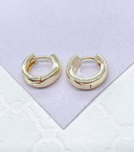 Load image into Gallery viewer, 18k Gold Filled Plain Smooth Huggie Hoop Earrings In Four Sizes
