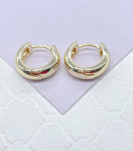 Load image into Gallery viewer, 18k Gold Filled Plain Smooth Huggie Hoop Earrings In Four Sizes

