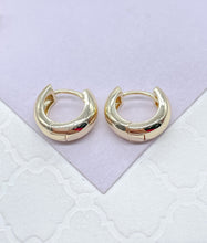 Load image into Gallery viewer, 18k Gold Filled Plain Smooth Huggie Hoop Earrings In Four Sizes
