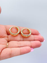 Load image into Gallery viewer, 18k Gold Filled Oval Shape Smooth Plain Huggie Hoop Earring Available in 2 Sizes
