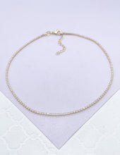 Load image into Gallery viewer, 18k Gold Filled Dainty Ultra-Thin Tennis Chain Anklet, Summer Jewelry, Body Jewelry
