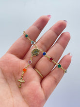 Load image into Gallery viewer, 18k Gold Filled Small Round Colorful Rosary Bracelet, Multicolor Fashion Guadalupe Medal
