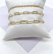 Load image into Gallery viewer, 18k Gold Filled Dainty Smooth Paperclip Bracelet Availbe in 3 Sizes
