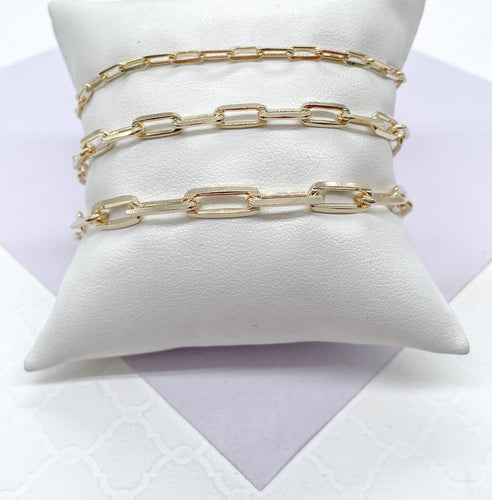 18k Gold Filled Dainty Smooth Paperclip Bracelet Availbe in 3 Sizes