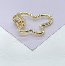 Load image into Gallery viewer, 18k Gold Filled Smooth Dainty Butterfly CZ Pave Carabiner Clasp, For Jewlery Making, Findings
