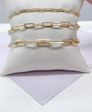 Load image into Gallery viewer, 18k Gold Filled Dainty Smooth Paperclip Bracelet Availbe in 3 Sizes
