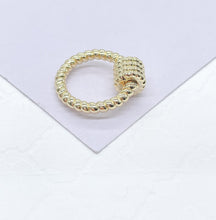 Load image into Gallery viewer, 18k Gold Filled Plain Smooth Croissant Circle Carabiner Clasp
