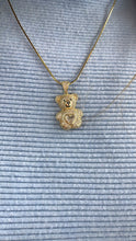 Load image into Gallery viewer, 18k Gold Filled Chunky Bear Charm With Colorful Heart Center Piece, Animal Charm, Waterproof Jewlery, Hypoallergenic Jewle
