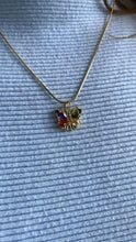 Load image into Gallery viewer, 18k Gold Filled Tiny Colorful Marquise Cut Butterfly Pendant, Dainty Pendant, Colorful Jewlery, Rainbow Butterfly
