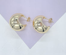 Load image into Gallery viewer, Gorgeous 18k Gold Filled Dome Shaped Tear Drop Hoop Earrning
