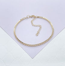 Load image into Gallery viewer, 18k Gold Filled 2mm Thick Box Chain Link Bracelet
