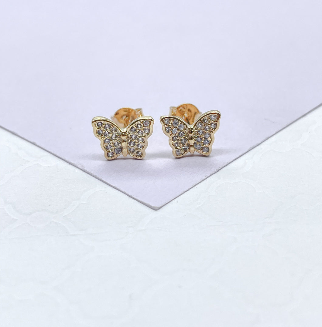 18k Gold Filled CZ Dainty Butterly Stud Earring, Dainty Butterflies, Butterfly Stud, Dainty Studs