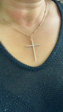 Load image into Gallery viewer, 18k Gold Filled 1 Inch Tall Dainty Cross Pendant, Cross Jewlery, Cross Pendant, Religious Pendant

