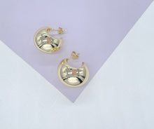 Load image into Gallery viewer, Gorgeous 18k Gold Filled Dome Shaped Tear Drop Hoop Earrning
