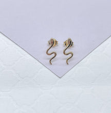 Load image into Gallery viewer, 18k Gold Filled Plain Dainty Snake Stud Earring, Dainty Studs, Gold Studs, Snake Studs,
