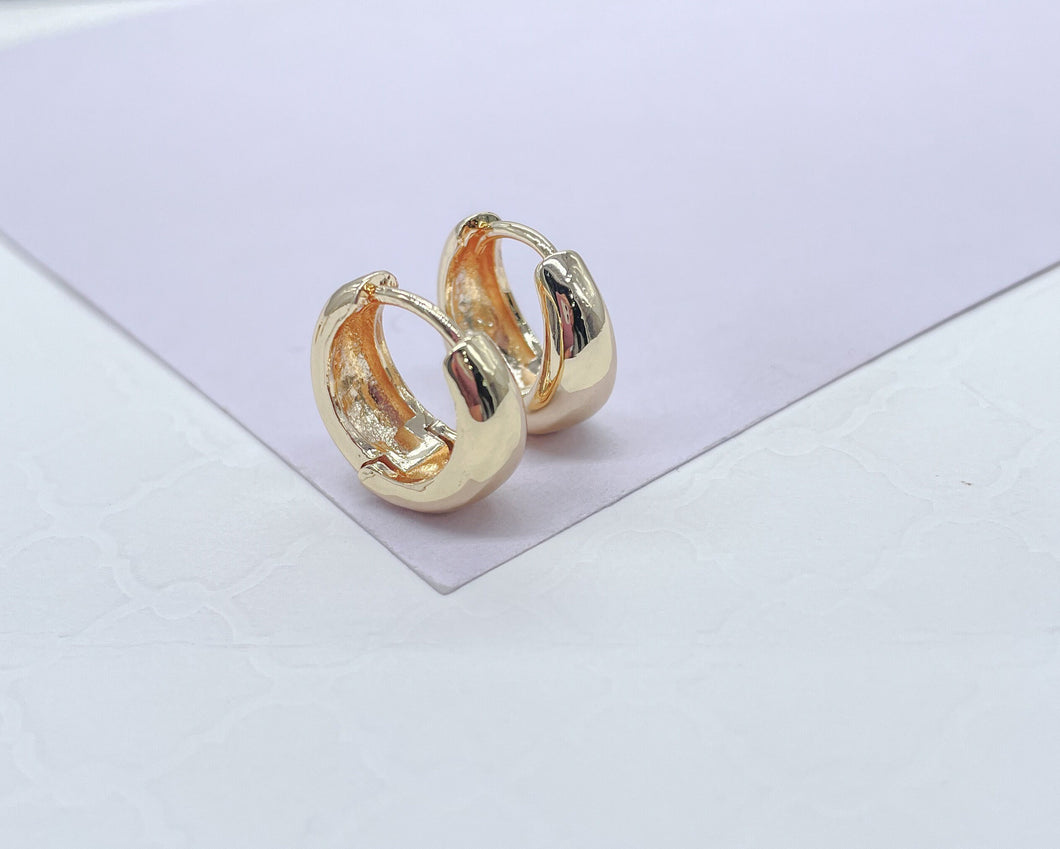 18k Gold Filled 6mm Small Smooth Tear Drop Shaped Edged Plain Hoop Earrings Wholesale Jewelry Supplies, Available in Two Sizes